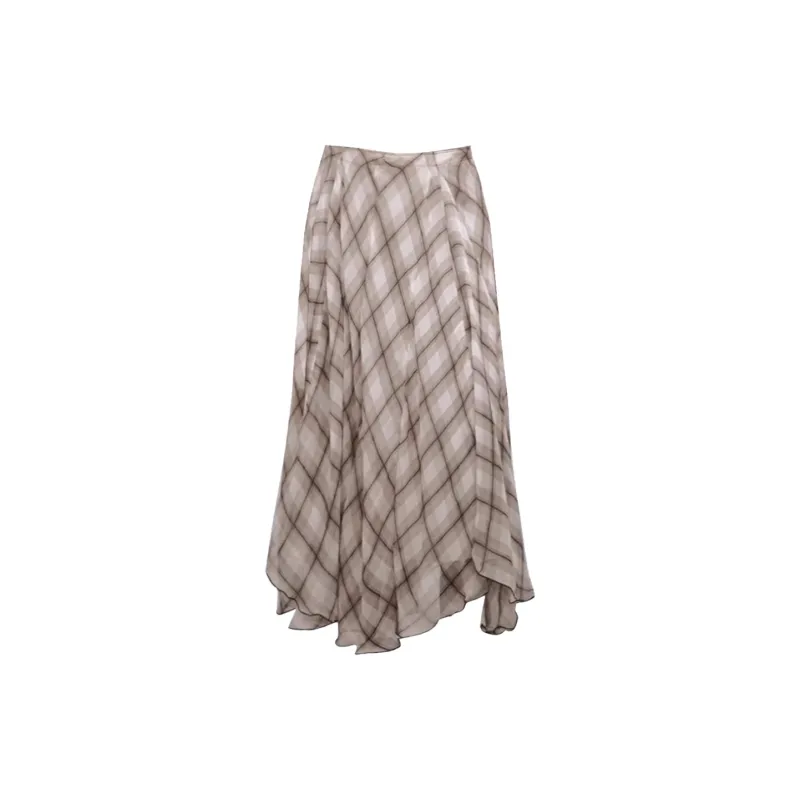 COVER TIME Casual Long Skirt Women's Brown-1