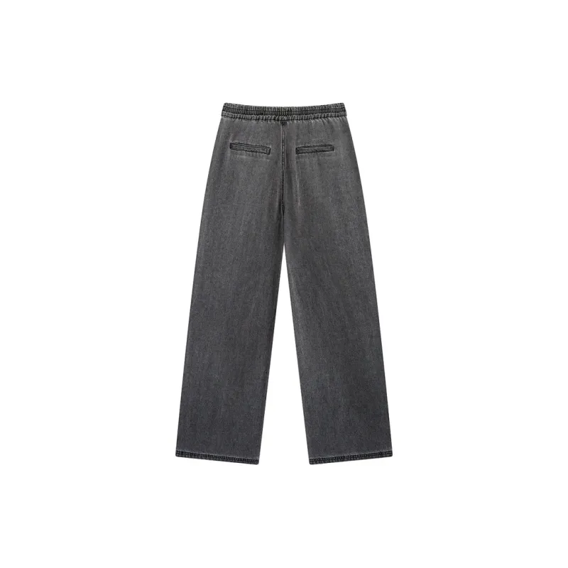 ZIHAN Jeans Women's Preppy Gray-1