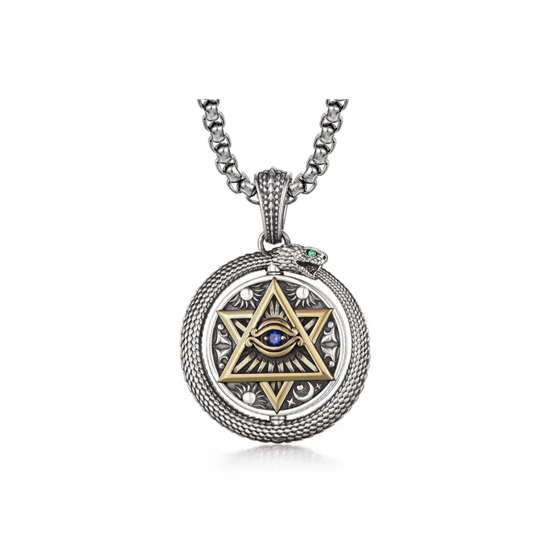 IDEAGEMER 925 Sterling Silver Necklaces Men's-4