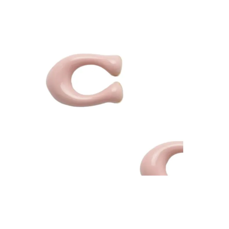 COACH Brass Stud Earrings Women's Pink-2