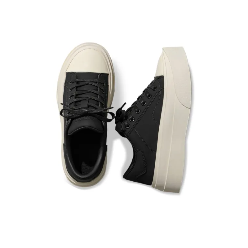 ESTEE GEEA Coverage Anti-Slip And Wear-Resistant Lightweight Height Increasing Low-Top Skateboard Shoes Unisex Black-3