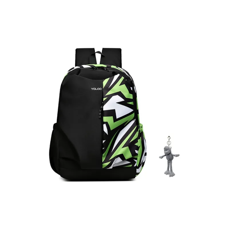 Yalu Polyester Backpack Laptop Backpack Regular Unisex White/Red/Green/Blue-16