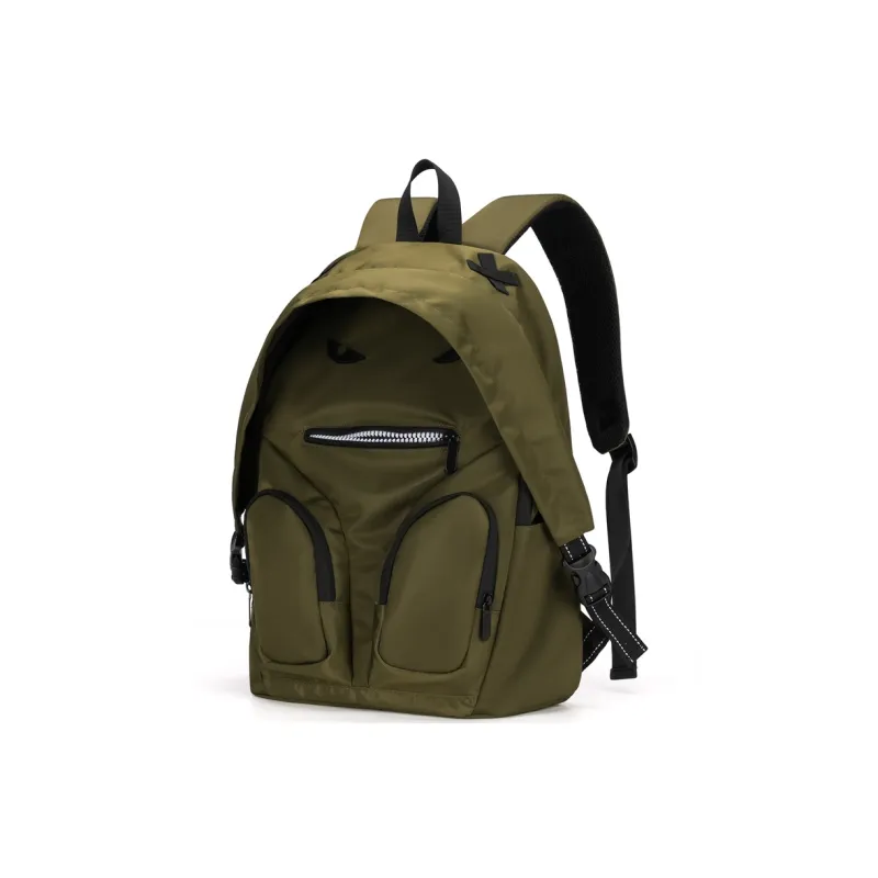 L&M Oxford Backpack Regular Unisex Black/Olive Green-7