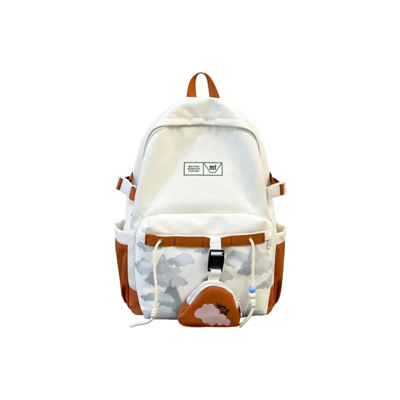 URBAN FOREST Nylon Backpack Unisex Green/Brown-3