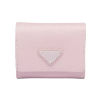 PRADA Cow Leather Wallet Women's Light Pink