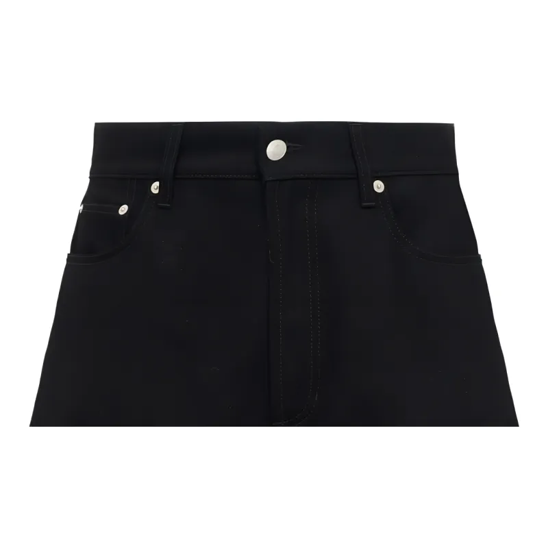 Alexander McQueen Hybrid Denim Straight Leg Shorts-4