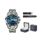 Steel Band Blue Dial Men's[Includes: Exclusive Box+Leather Strap]