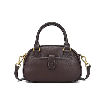 KAISER Cow Leather Handbag Regular Women's Coffee/Black/Mocha