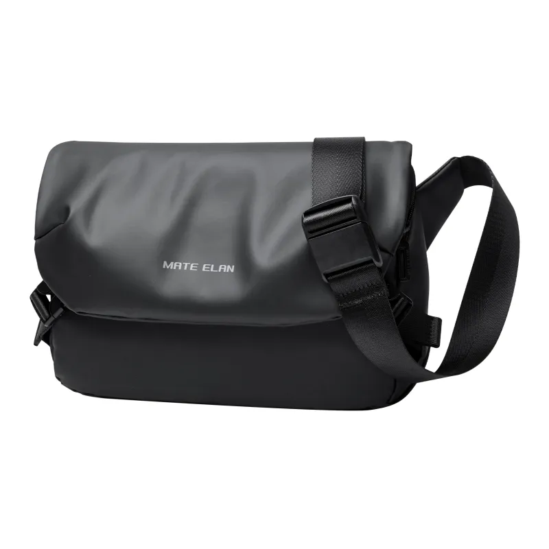 MOYYI PVC Messenger Bag, Shoulder Bag, Crossbody Bag Tubas Unisex Black-9