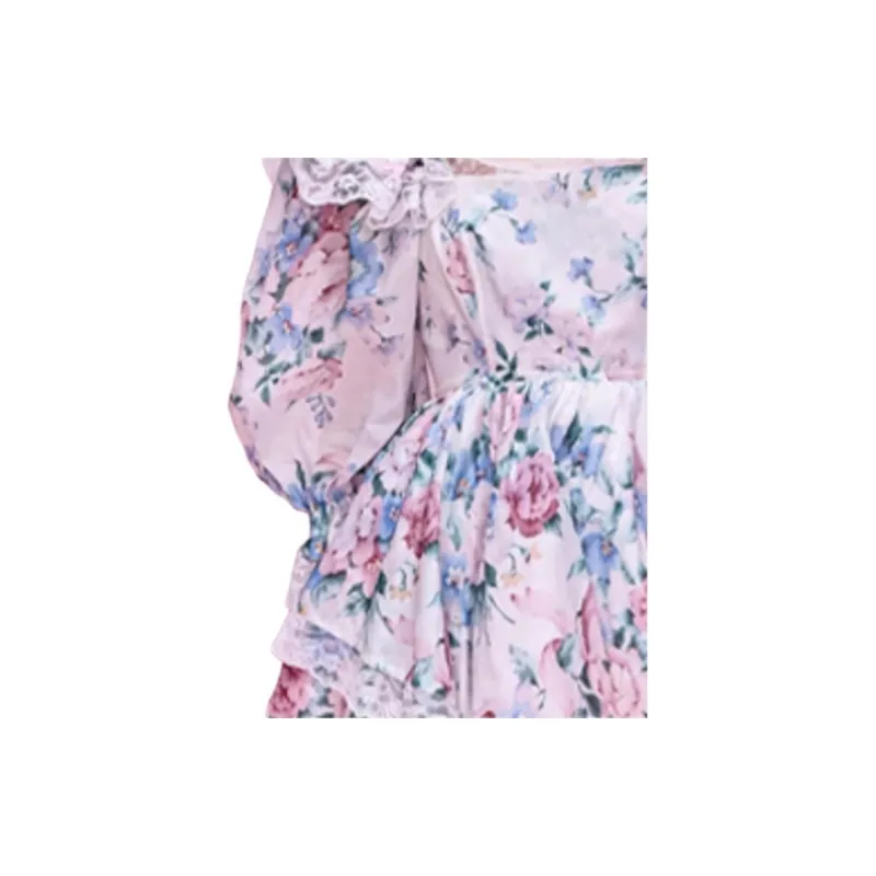 Selkie Long Sleeved Dresses Women's Floral Vine Rose-3