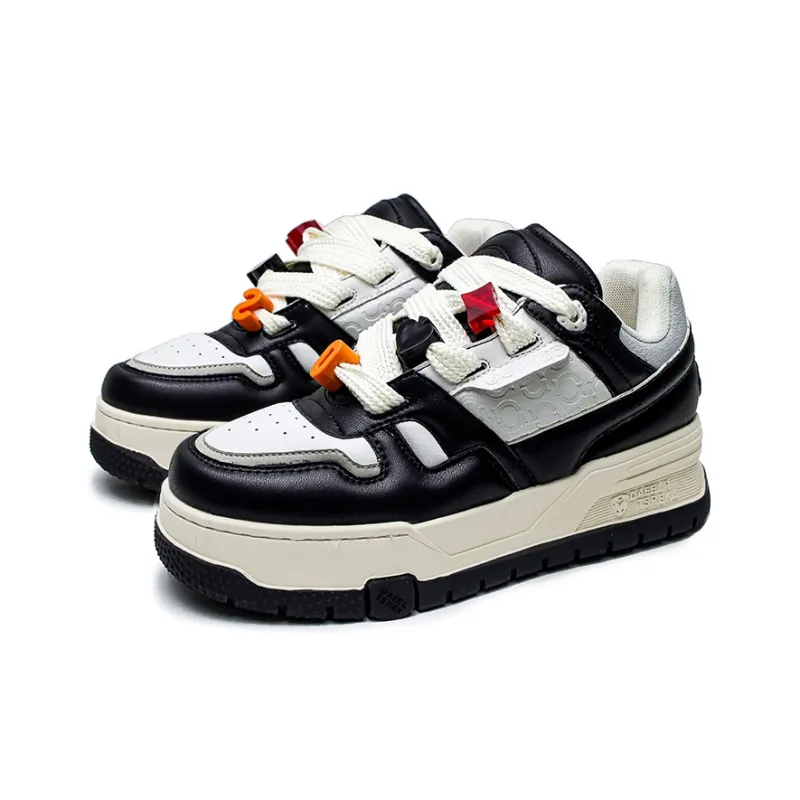 ESTEE GEEA Coverage Anti-Slip And Wear-Resistant Lightweight Height Increasing Low-Top Skateboard Shoes Unisex Black-1