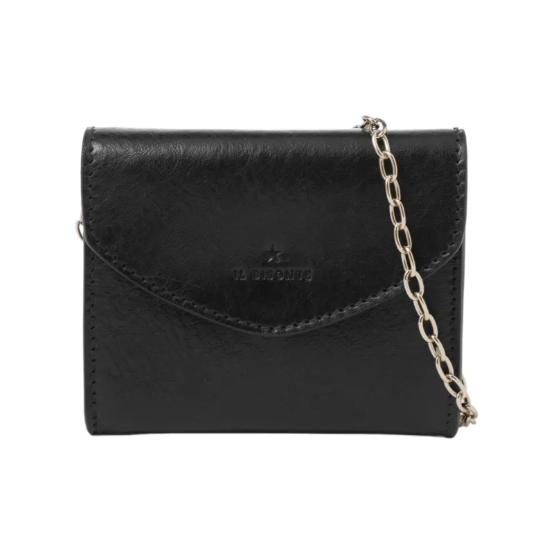 Il Bisonte Leather Card Holder Women's Black-0