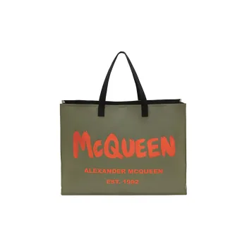 Alexander McQueen Cotton One Shoulder Handbag Men's Army Green