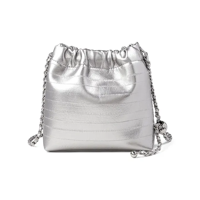 Teenmix Cow Leather With Synthetic Leather Shoulder Bag, Crossbody Bag Women's Black/Silver/Ecru-7