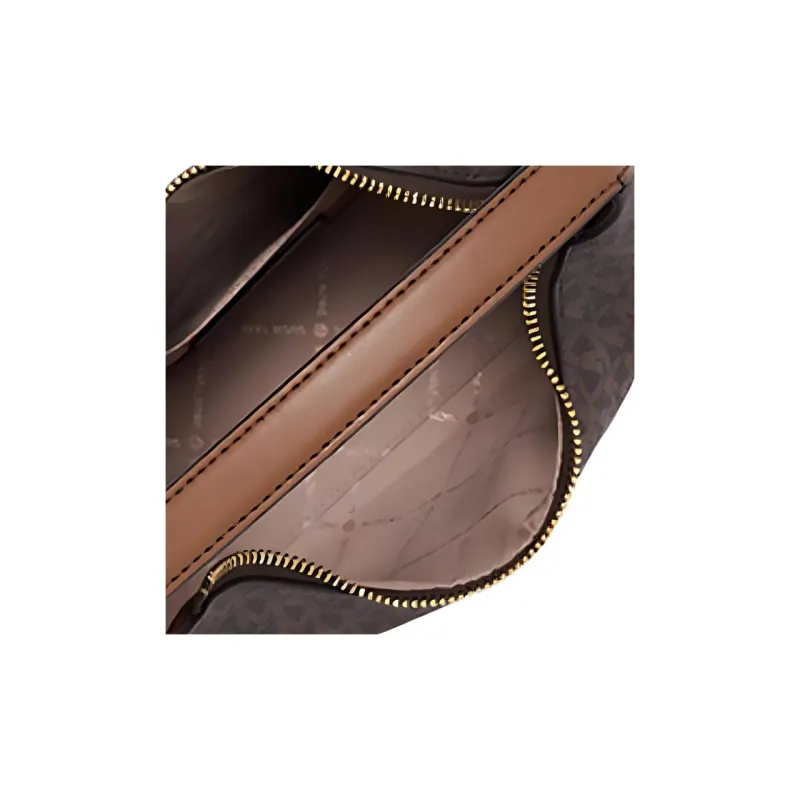 MICHAEL KORS Artificial Leather Crossbody One Shoulder Handbag Small Size Women's Dark Brown & Acorn Brown-3
