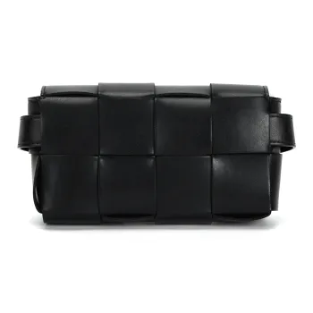 Bottega Veneta Cow Leather Fanny Pack Men's Black