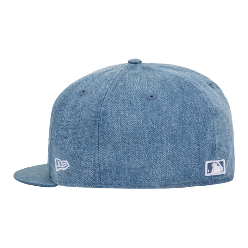 New Era Cotton Baseball Caps Unisex Denim Blue-2