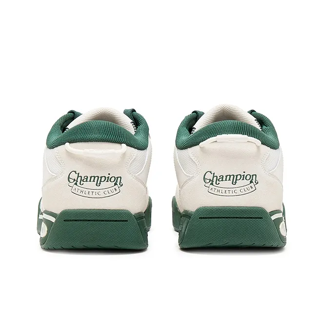 Champion Quantum Shoes Low Top Skateboard Shoes Men's Milk White/Forest Green-3