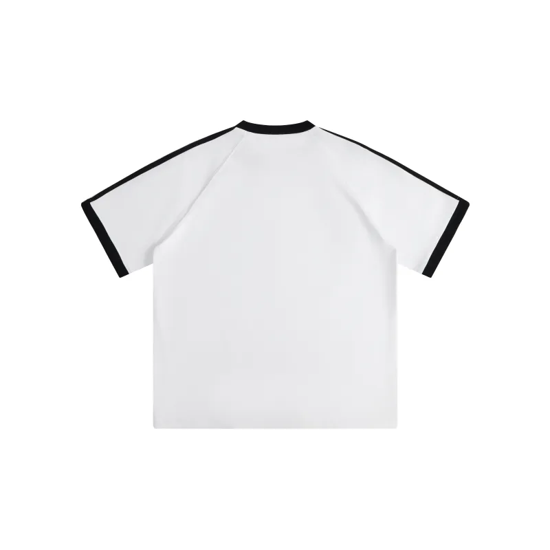 REDU T-Shirt Unisex White & Black Stripes-1
