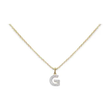 Monica Vinader 14kt Yellow Gold Q Diamond Necklace