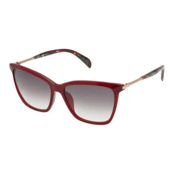 TAOSIXIONG Acetate Metal Rectangular Sunglasses Women's Red