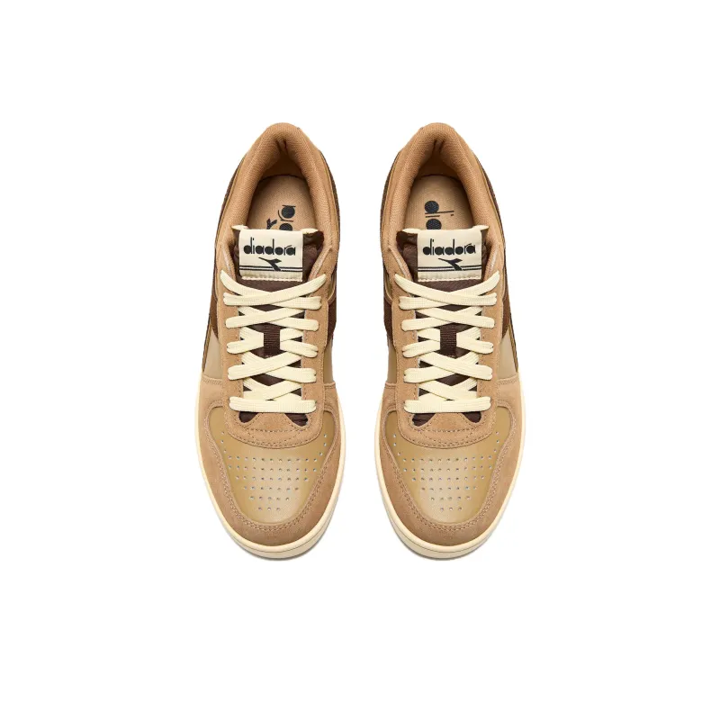 Diadora Magic Basket Anti Slip Wear Resistant Low Top Skateboard Shoes Unisex Brown-3