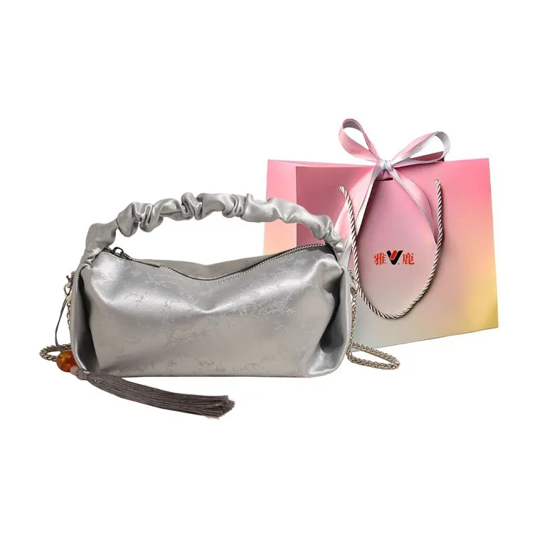 Yalu PU Pillow Bag, Handbag, Shoulder Bag, Crossbody Bag Women's Green/Silver/Black/Ecru-7