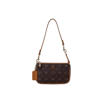 PAYOT Microfiber Synthetic Leather Shoulder Bag Women's Frost Sugar Amber Coffee