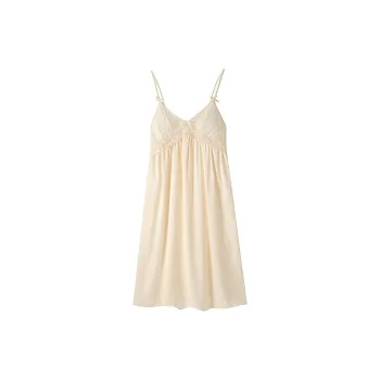 Qiao Ni Tong Nightgown Women's Moon White