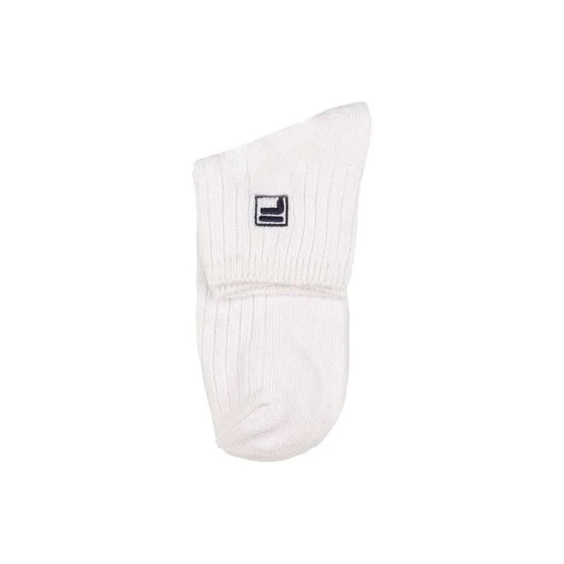 FILA F Box Logo Mid-Calf Socks Women's 1 Pack White-0