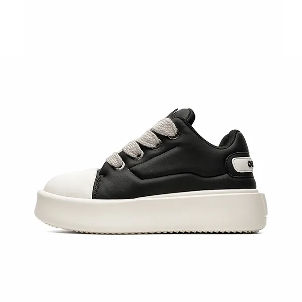 ESTEE GEEA Coverage Anti-Slip And Wear-Resistant Lightweight Height Increasing Low-Top Skateboard Shoes Unisex Black-0