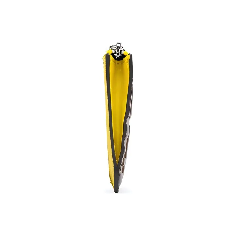 FENDI Calfskin Coin Purse Card Holder, Clutch Women's Yellow-2