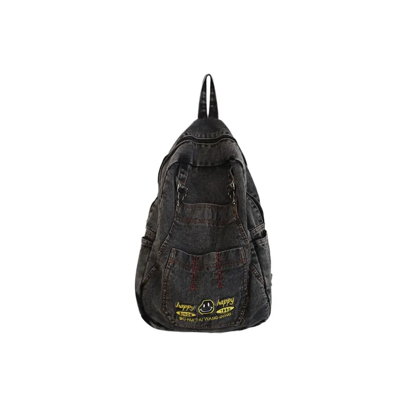 LUVISTRUE Denim Backpack Unisex Black/Blue-14