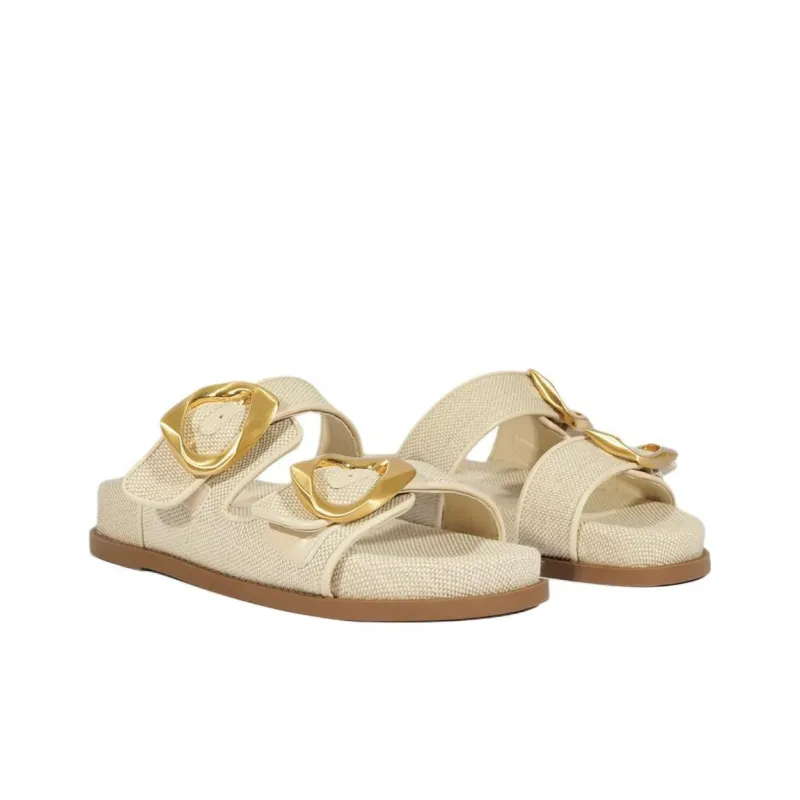 Schutz Slip Resistant Slide Slippers Women's Beige-1