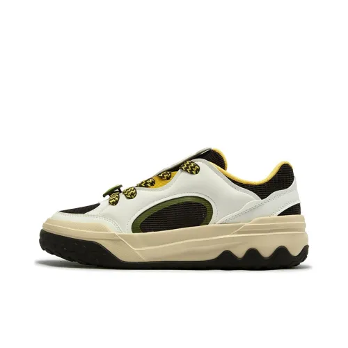 361° Shortbread Anti Slip Wear Resistant Low Top Skateboard Shoes Women's White Brown