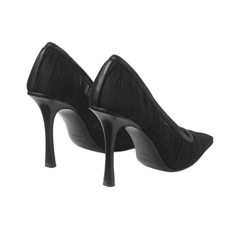 Jimmy Choo Lotta Slim Heel High Heels 10cm Women's Black-3