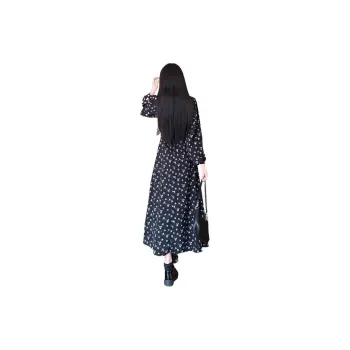 PLANE DRIFT Long Sleeved Dresses Women's Black Floral
