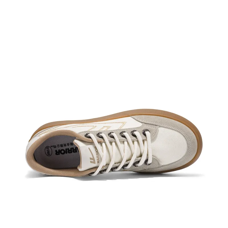 Warrior Breathable Lightweight And Wear-Resistant Low-Top Canvas Shoes Men's Beige Gray Brown-4
