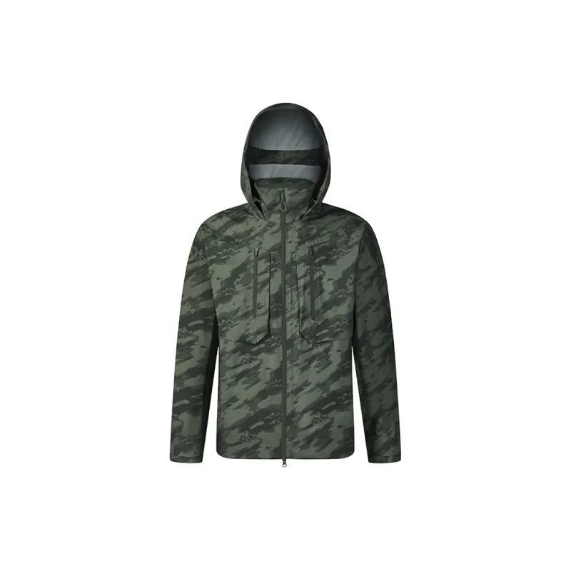 FILA Fitness Water-Resistant Windproof Wear-Resistant Warm Windbreaker Jacket Men's Withered Moss Green-0