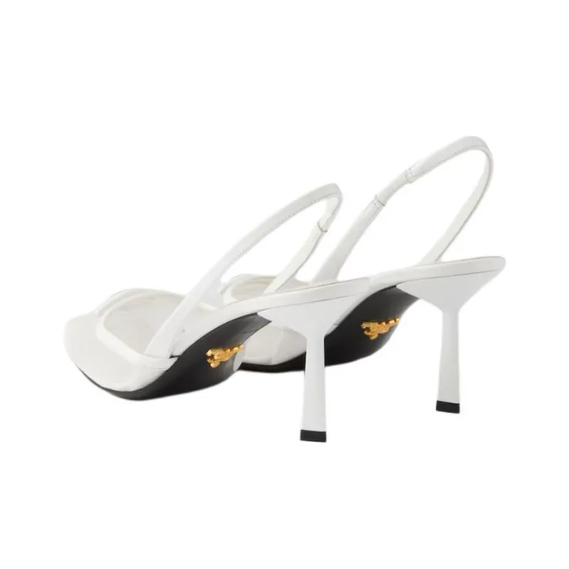 PRADA Slim Heel High Heels 7.5cm Women's White-2