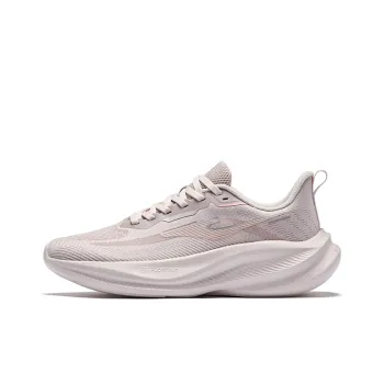 Erke Cushioning Breathable Lightweight Low Top Training Running Shoes Women's Pink Brush Gray Microcrystalline White