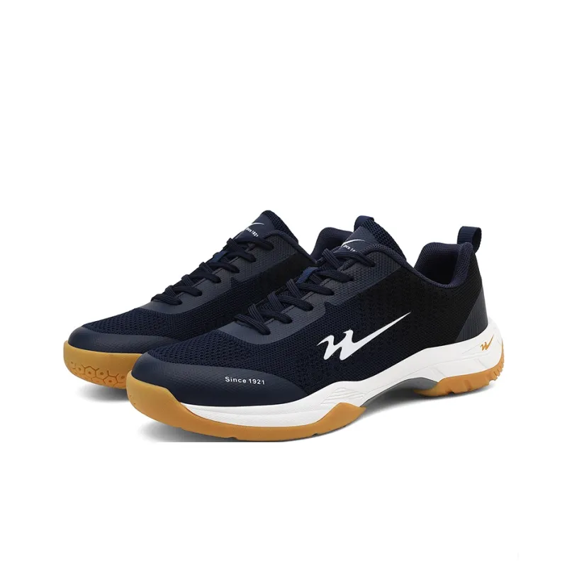 Binary Shock Absorbers With Slip Resistant And Abrasion Resistant Properties Low Top Badminton Shoes Unisex Dark Blue-2
