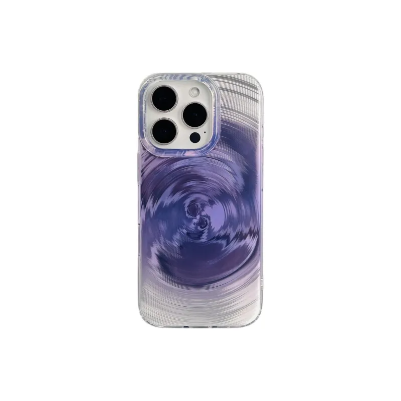 Sopi Acrylic Material Gradient Blended Swirl Phone Cases Compatible With IPhone 16/15 Pro Max/Apple 13/14 Pro/Max-4