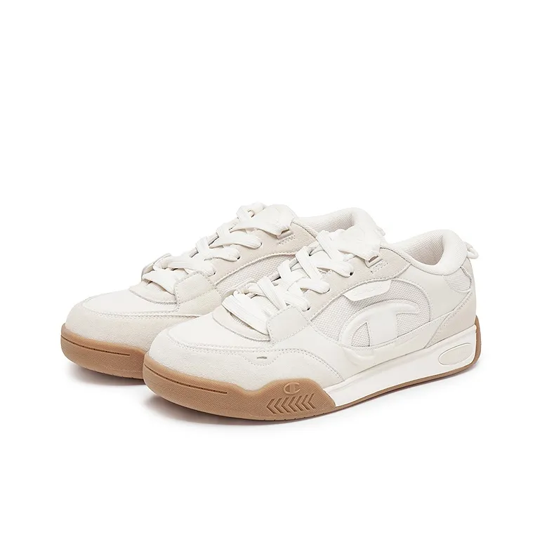 Champion Low Top Skateboard Shoes Men's Linen/Milk White-2