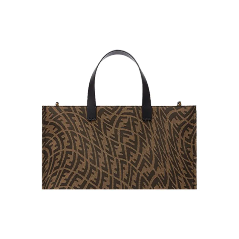 FENDI Shopper Tote Brown-4