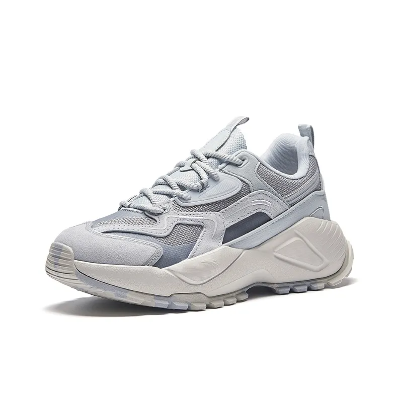 CHAOJIANTA Slip-Resistant Height Increasing Low-Top Chunky Sneakers Men's Gray-1