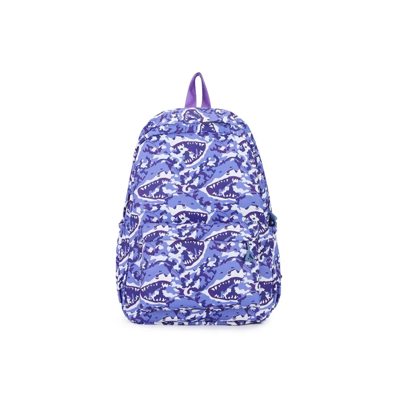 BUBM Nylon Backpack Regular Unisex Sky Blue/Navy Blue/Gray/Purple/Green-15