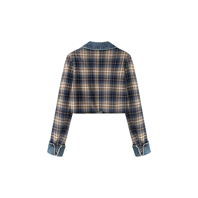 CHUU Business Suits Women's Blue Plaid-1