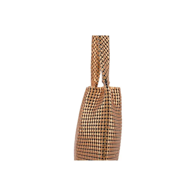 Paco Rabanne Metallic Aluminum Shoulder Bag Women's Gold-6