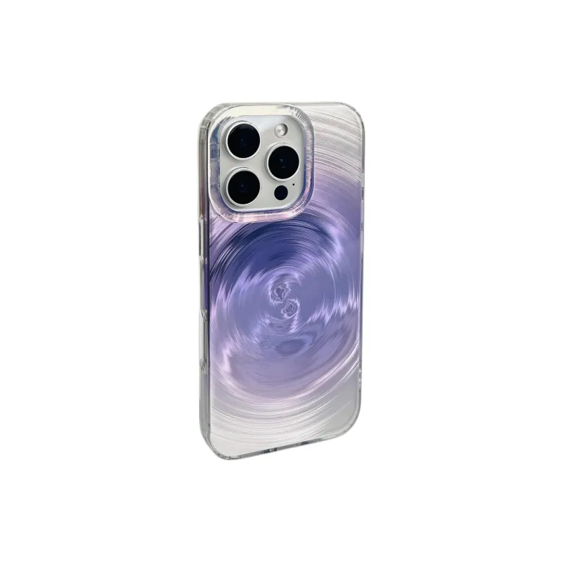 Sopi Acrylic Material Gradient Blended Swirl Phone Cases Compatible With IPhone 16/15 Pro Max/Apple 13/14 Pro/Max-5